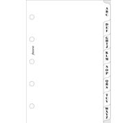 Filofax 511674 - Mini indice alfabetico con linguette A-Z a gruppi di 3 lettere, colore: Bianco