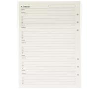 Filofax A5 Refill Name, Address, Email, Telephone, Fax, Mobile