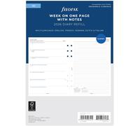 Filofax A5 Settimana Su Una Pagina Diario Con Note - Ricarica 2026 Multilingue