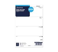 Filofax A5 week on two pages English 2024 diary, White