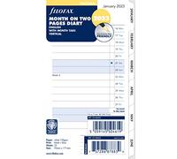 Filofax Agenda 2023 con schede in formato blocco inglese, con mese su due pagine, colore: bianco