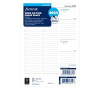 Filofax Agenda 2024, formato A5, settimana su due pagine, in inglese, colore: bianco
