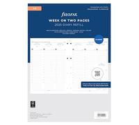 Filofax Agenda 2025, formato A4, settimana su due pagine, 5 lingue