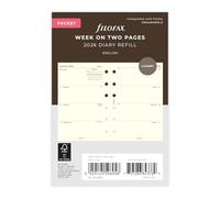 Filofax Agenda 2026 26-68224 in lingua inglese 2026 con settimana su due pagine, in cotone, color crema