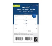 Filofax Agenda 2027 inglese 27-68121, formato mini settimana su due pagine