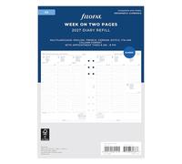 Filofax Agenda 27-68514, formato A5, settimana su due pagine, 5 lingue