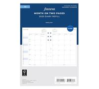 Filofax Agenda inglese 2025, formato A5, mese su due pagine