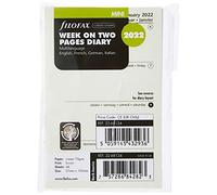 Filofax - Agenda settimanale 2022, in cotone, 2 pagine, 4 lingue, colore: Panna