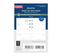 Filofax Agenda tascabile 2025 con settimana su due pagine, 5 lingue