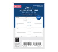 Filofax Agenda tascabile 2025 con settimana su due pagine, 5 lingue - NUOVO