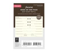 Filofax Agenda tascabile settimanale per pagina, 4 lingue, 2027, 27-68239