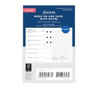 Filofax Agenda tascabile settimanale per pagina con note, 4 lingue, 27-68209