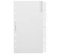 Filofax - Indice bianco con 6 etichette colorate come divisori, colore: Bianco