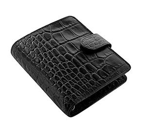 Filofax L026074 Agenda Vitello A7 Calendario Classic Croc Pocket, 19 mm, Nero