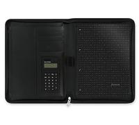 Filofax Metropol - Raccoglitore con custodia a zip e calcolatrice, colore: Nero
