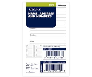 Filofax Mini Addresses Refill (Cotton Cream)