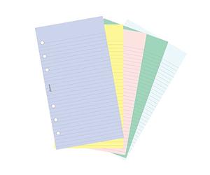 Filofax Papers 100 Plain and Ruled Notepaper, Multicolor Assortment Personal Size - FF-130502