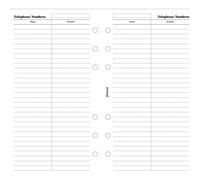 Filofax Personal Telephone Numbers Notepaper Refill