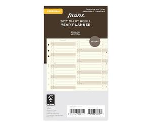 Filofax Personal Vertical Year Planner 2027 cotone crema