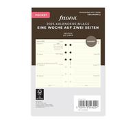Filofax Pocket 1 settimana su 2 pagine di cotone cr.(tedesco)2025 - NUOVO