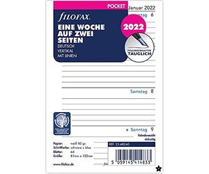 Filofax Pocket 1 settimana su 2 pagine verticale (tedesco) 2022, 22-68240