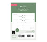 Filofax Pocket Eco Week on Two Pages 2024 diary with tabs,White
