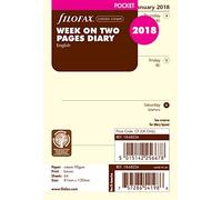 Filofax Pocket settimana su due pagine 2018 in inglese, in cotone, colore: Crema