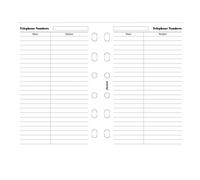 Filofax Pocket Telephone Numbers Notepaper