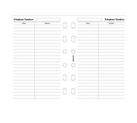 Filofax Pocket Telephone Numbers Notepaper