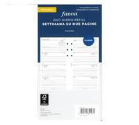 Filofax Ricambio Bianco - Righe Agenda Anelli Personal-Executive 2027,Planning Settimanale Orizzontale 95x171mm. AESF23BH
