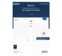 Filofax Ricambio Colore Bianco Agenda Anelli A5-Master 2026,Planning Giornaliero 148x210mm. AMSF20B