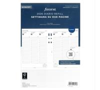 Filofax Ricambio Colore Bianco Agenda Anelli A5-Master 2026,Planning Settimanale Verticale 148x210mm. AMSF23BV