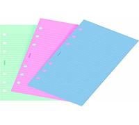 Filofax - Ricambio fogli a righe per quaderno ad anelli, colori alla moda