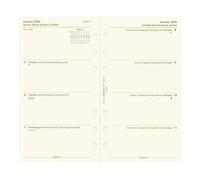Filofax Ricarica per agenda con calendario, formato personale/compatto, visualizzazione settimanale, carta color crema di cotone, senza righe, multilingue: cinque lingue, 2026 (C68413-26)