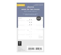 Filofax Ricarica per agenda con calendario, formato personale/compatto, visualizzazione settimanale, confezione minima, carta bianca, multilingue: cinque lingue, 2027 (C68490-27)