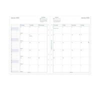 Filofax Ricarica per agenda per calendario, formato A5, visualizzazione mensile, carta bianca, inglese, 2026 (C68510-26)