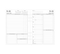 Filofax Ricarica per agenda per calendario, formato A5, visualizzazione settimanale con appuntamenti, gestione del tempo, carta bianca, a righe, inglese, 2026 (CTM7051-26)