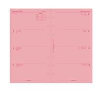 Filofax Ricarica per agenda per calendario, formato personale/compatto, visualizzazione settimanale, carta rosa, senza righe, inglese, C68478-26