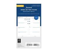 Filofax Ricarica per agenda personale 2026 settimanale su due pagine, multilingue, 9,5 x 17,1 cm