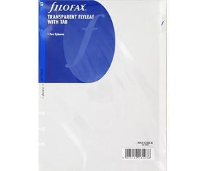Filofax - Risguardo classificatore formato A5 con linguetta, colore: Trasparente