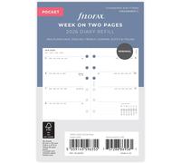 Filofax Tasca Settimana su Due Pagine Ricarica Diario - 2026 Vari Lingua Col