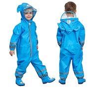 FILOWA Impermeabile Bambino Pioggia Impermeabile Antipioggia Tuta Poncho Portatile Bambini con Cappuccio Ragazze Ragazzi Blu Koala Modello Jogging Tutto in Uno Giacche Impermeabili Bimbo 3-5 Anni