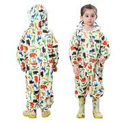 FILOWA Impermeabile Pioggia Bambini Impermeabile Antipioggia Tuta Bambina Bambino Con Cappuccio Ragazze Ragazzi Giallo Unicorno Portatile Jogging Tutto in Uno Giacche Impermeabili Unisex 5-7 anni