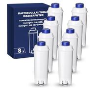 Filswa Filtro dell'acqua completamente automatico, ricambio compatibile con Delonghi serie ECAM, Dinamica, Cappuccino System, Magnifica, ETAM Autentica e vari modelli di Esam, (8)