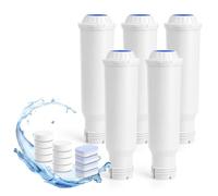Filswa Set di filtri dell'acqua per macchine da caffè automatiche, 5 filtri da caffè + 4 pastiglie anticalcare + 8 pastiglie per la pulizia, adatti per macchina da caffè Melitta Pro Aqua, Jura, Krups