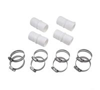 Filteilect Adattatore per tubo da piscina da 38 mm con fascette stringitubo resistenti, compatibile con tubi da piscina, giardino e sommergibili, per connettori in plastica di lunga durata per