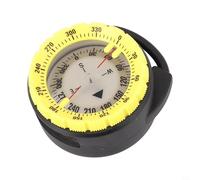 Filteilect Bussola luminosa in ABS per immersioni subacquee con morsetto per tubo, strumento di navigazione subacquea con lettura, fosforescente fosforescente (giallo)