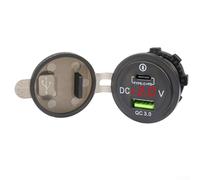 Filteilect Caricabatteria da auto USB con PD+QC 3.0 Dual USB Porte 60W Max Output per veicoli 12/24V Compatibile con e altri dispositivi (rosso)