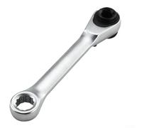 Filteilect Chiave a cricchetto da 1/4" con meccanismo a sgancio rapido a 60 denti, chiave a bussola a doppia testa per spazi ristretti, mini attrezzo a cricchetto in acciaio al cromo vanadio