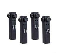 Filteilect Estensioni per gambe del tavolo pieghevoli, 4 estensioni in lamiera zincata nera con perni di bloccaggio a doppia B, piedini in gomma antiscivolo, si adattano alla maggior parte dei